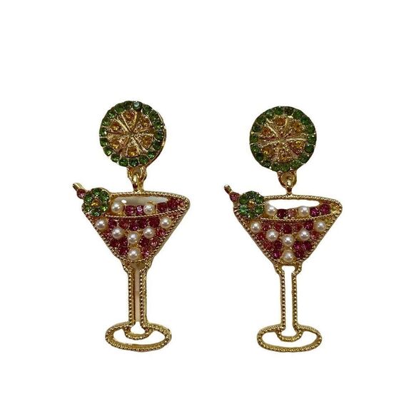 Sparkly Summer Cocktail Drop Earrings. - Picture 5 of 5